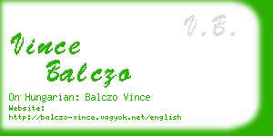 vince balczo business card